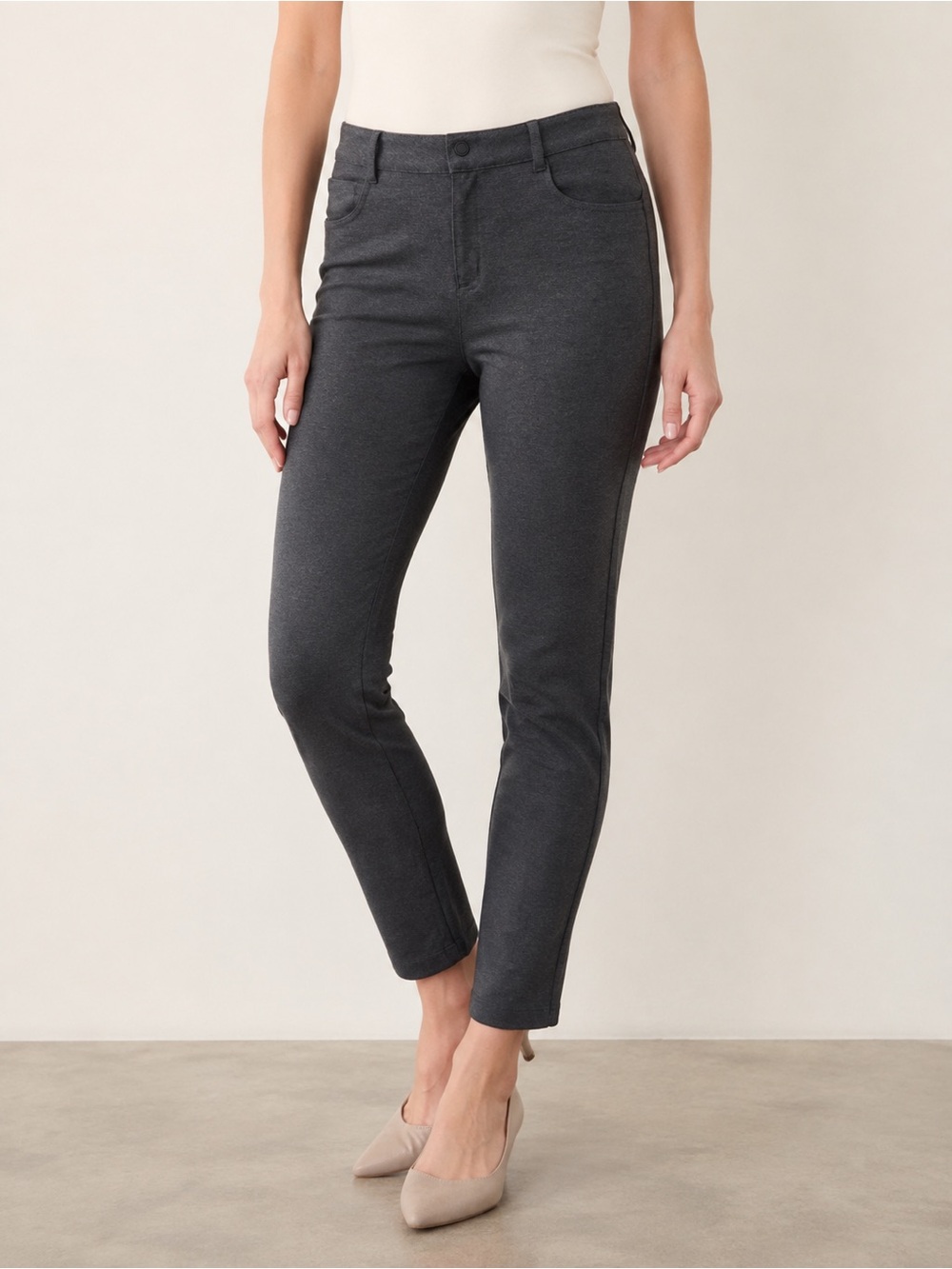 Athleta Bettona Classic Skinny Pants Charcoal Gray Size 6